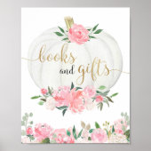 Boekcadeautjes tekenen roze baby shower met roze r poster (Voorkant)