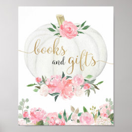 Boekcadeautjes tekenen roze baby shower met roze r poster