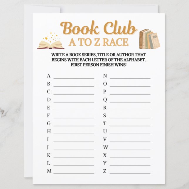 Boekclub A Tot Z Race Spel (Voorkant)