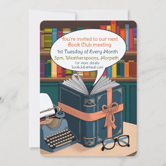 Boekclub aankondiging boekenliefhebber leesgroep (Voorkant)