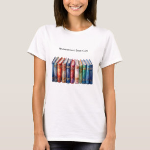 Boekclub aanpasbare tekst harde kaft boeken t-shirt