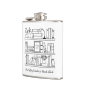 Boekclub evenement gepersonaliseerd geschenk heupfles (Links)