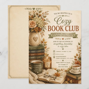 Boekclub Rustieke Vintage Herfst Kaart
