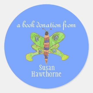Boekdonatie sticker - vlinder