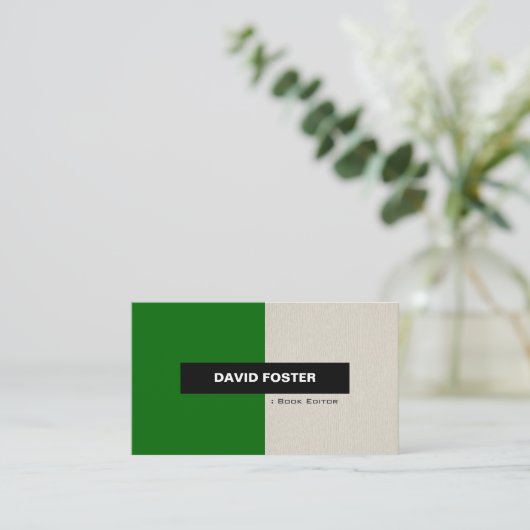 Boekeditor - Eenvoudig elegant stijlvol Visitekaartje (Staand voorkant)