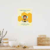 Boekemmers van honingbijen voor Cartoon Poster (Keuken)