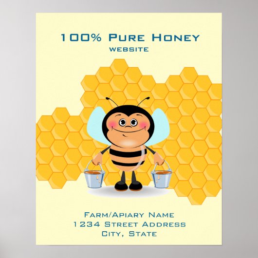 Boekemmers van honingbijen voor Cartoon Poster (Voorkant)