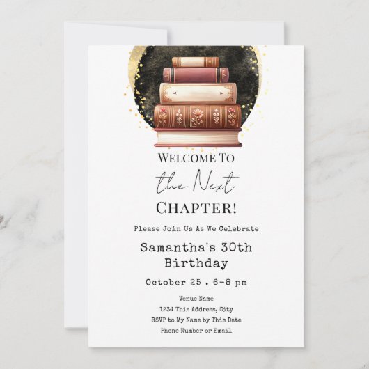 boeken 30e geboortedag kaart (Voorkant)