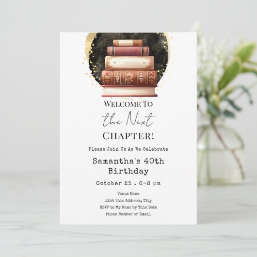  boeken 40e geboortedag kaart (Staand voorkant)