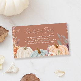 Boeken aanvragen Herfst Little Pumpkin Baby shower Informatiekaartje