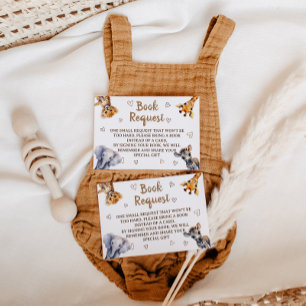 Boeken aanvragen Modern Animal Baby shower Informatiekaartje