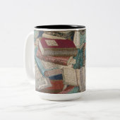  boeken achtergrond boek liefhebbers tweekleurige koffiemok (Voorkant links)