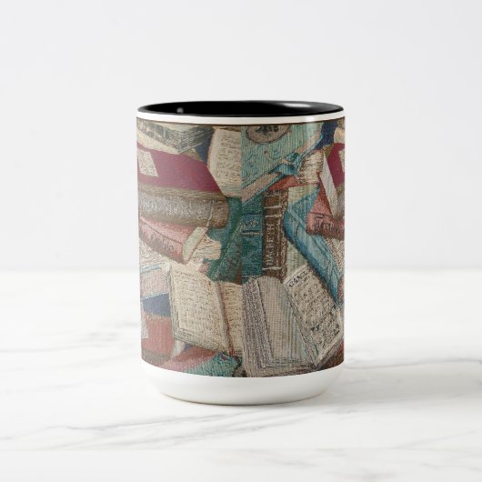  boeken achtergrond boek liefhebbers tweekleurige koffiemok (Center)