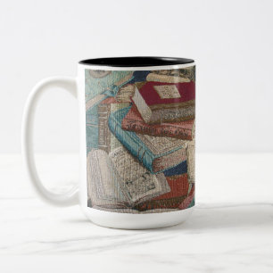 Boeken Achtergrond Boek Lovers Mug Tweekleurige Koffiemok