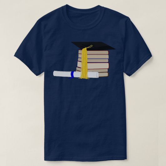 Boeken Afstuderen Pet en Certificaat T-shirt (Design voorkant)