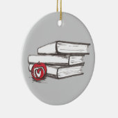 Boeken + Apple |  bladwijzer Keramisch Ornament (Rechts)