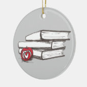 Boeken + Apple |  bladwijzer Keramisch Ornament (Links)