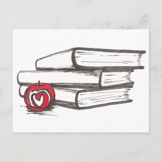 Boeken + Apple | BRIEFKAART | (Voorkant)
