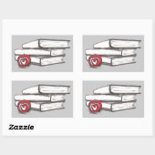 Boeken + Apple |  Rechthoekige Sticker (Vel)