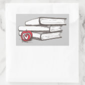 Boeken + Apple |  Rechthoekige Sticker (Tas)
