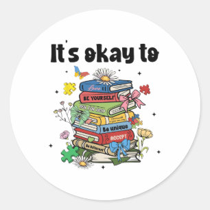 Boeken Autisme Coquette Bow Ronde Sticker