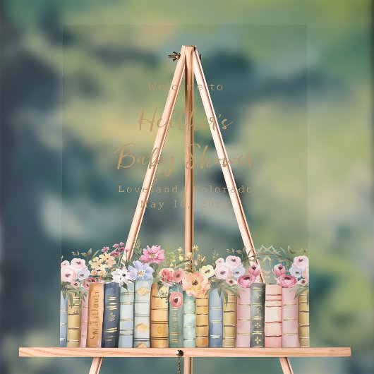 Boeken Baby Shower Acryl Bord