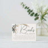 Boeken Baby shower Boho Pampas Greenery Neutral Informatiekaartje (Staand voorkant)