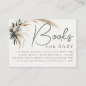 Boeken Baby shower Boho Pampas Greenery Neutral Informatiekaartje (Voorkant)