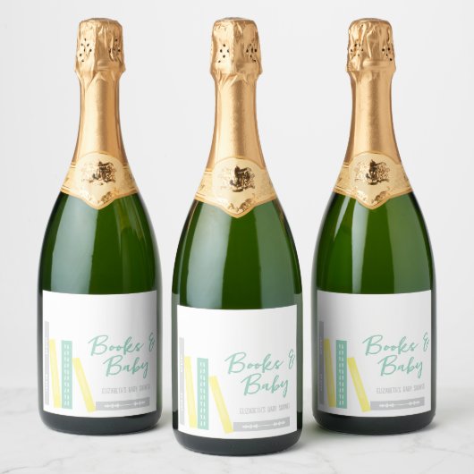 Boeken Baby Shower Sparkling Wijnetiket (Flessen)