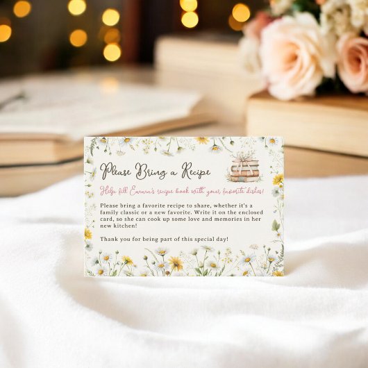  Boeken Bloemen Breng een Recept Vrijgezellenfeest Informatiekaartje