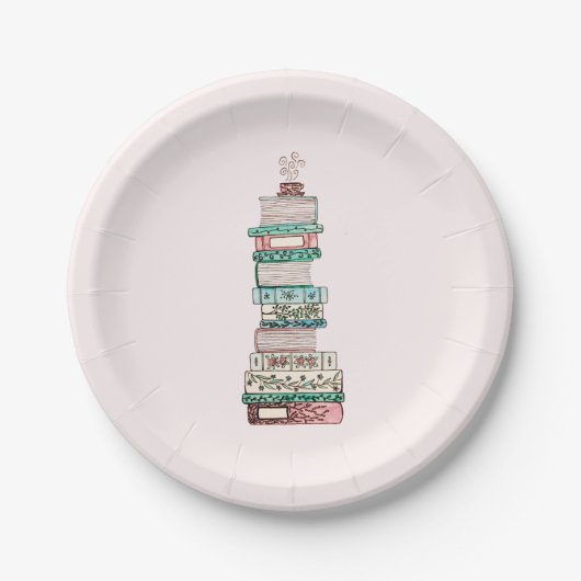 Boeken & Bloesems Papier Borden Papieren Bordje (Voorkant)