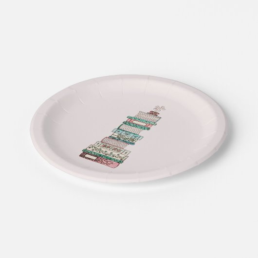 Boeken & Bloesems Papier Borden Papieren Bordje (Gekanteld)