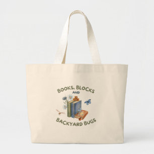 Boeken, Blokken & Achtertuin Insecten Boodschappen Grote Tote Bag