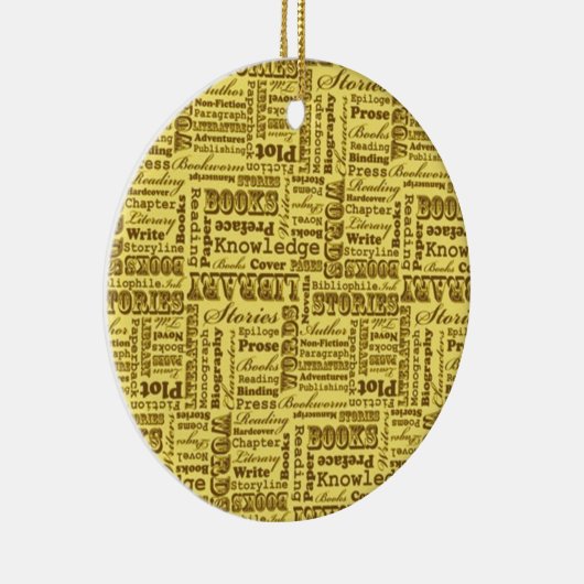 Boeken boeken! keramisch ornament (Rechts)