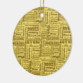 Boeken boeken! keramisch ornament (Links)