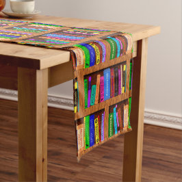 Boeken, boekenboekhouder Patroon kleurrijke lezers Medium Tafelloper