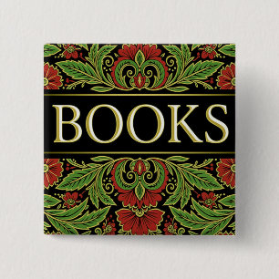 Boeken Boekenliefhebbers Schrijvers Lezers Bibliop Vierkante Button 5,1 Cm