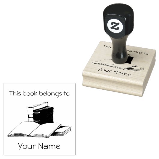 Boeken Boekenplaat Ontwerp Houten Stempel (Gestempeld)