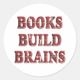 Boeken bouwen breinen ronde sticker