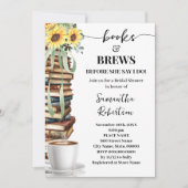 Boeken & Brouws Coffee Sunflowers Bruidsfeest Kaart (Voorkant)