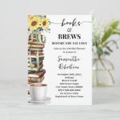 Boeken & Brouws Coffee Sunflowers Bruidsfeest Kaart (Staand voorkant)
