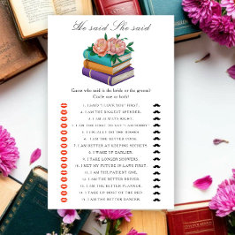 Boeken bruidsfeest - Hij zei dat zij zei spel