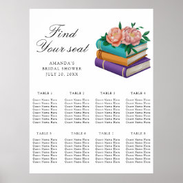 Boeken Bruidsfeest Huwelijks zitplaatsenkaart Poster