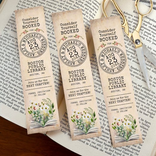  boeken bruiloft Save the Date DIY Bladwijzer