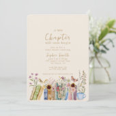 Boeken & Brunch Een nieuw Chapter Baby shower Kaart (Staand voorkant)