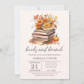 Boeken & Brunch Herfst Herfst Baby shower Uitnodig Kaart (Voorkant)