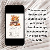 Boeken & Brunch Herfst Herfst Baby shower Uitnodig Kaart