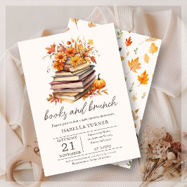 Boeken & Brunch Herfst Herfst Baby shower Uitnodig Kaart