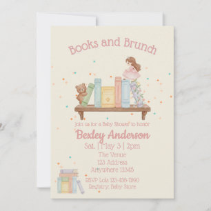 Boeken & Brunch Roze Baby Shower Kaart