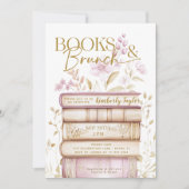 Boeken & Brunch Verhaal Boek Bruids Douche Uitnodi Kaart (Voorkant)